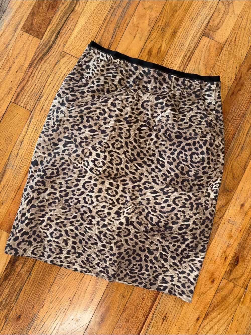 Elie Tahari Size 2 Leopard Print Pencil Skirt - Brown/Black